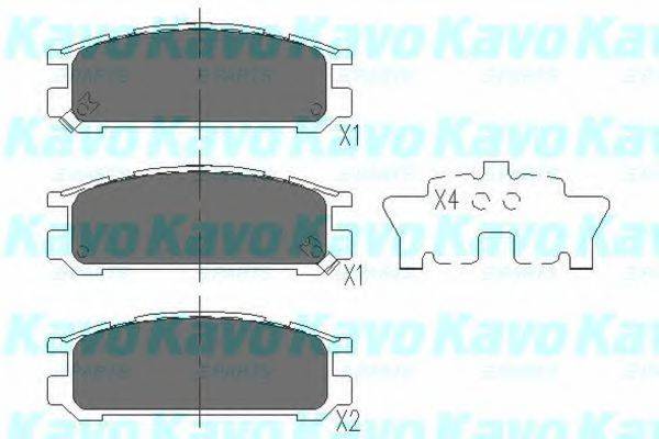 Комплект гальмівних колодок, дискове гальмо KAVO PARTS KBP-8016