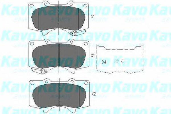 Комплект гальмівних колодок, дискове гальмо KAVO PARTS KBP-9020