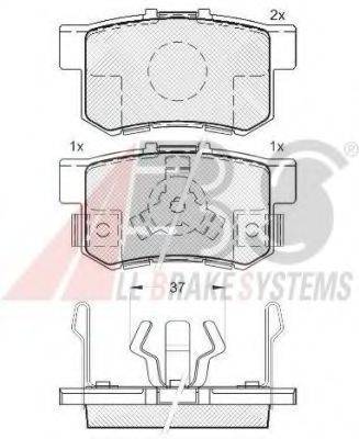 Комплект тормозных колодок, дисковый тормоз A.B.S. 37510