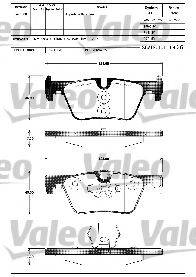 VALEO 601311 Комплект гальмівних колодок, дискове гальмо