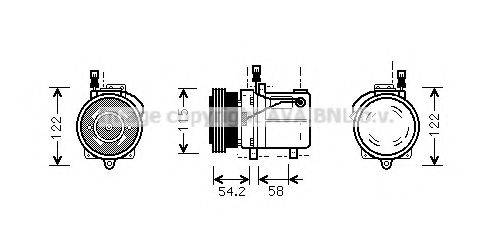 AVA QUALITY COOLING BWAK059 Компресор, кондиціонер