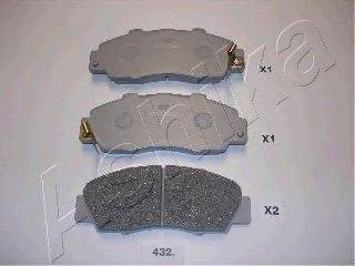 Комплект тормозных колодок, дисковый тормоз ASHIKA 50-04-432
