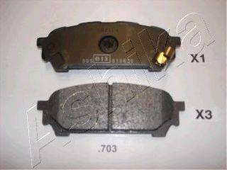 Комплект тормозных колодок, дисковый тормоз ASHIKA 51-07-703