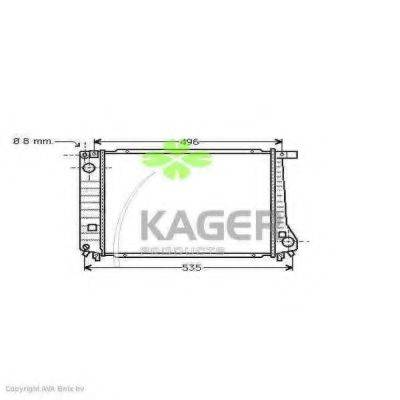 Радіатор, охолодження двигуна KAGER 31-0110