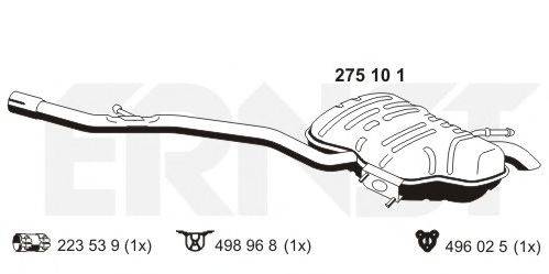 ERNST 275101 Глушник вихлопних газів кінцевий