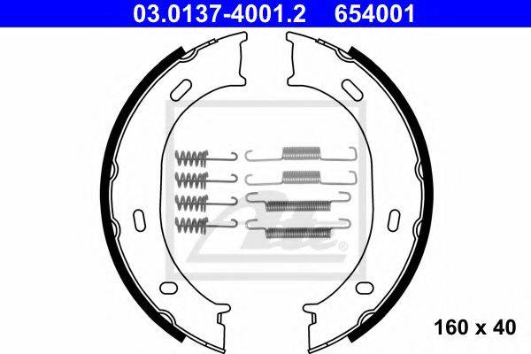 Комплект тормозных колодок, стояночная тормозная система ATE 03.0137-4001.2
