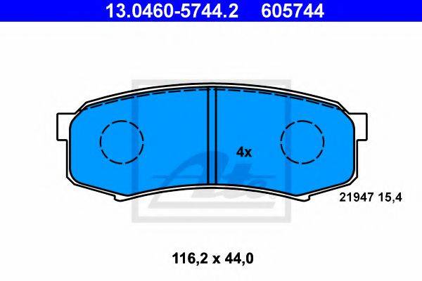 Комплект тормозных колодок, дисковый тормоз ATE 13.0460-5744.2