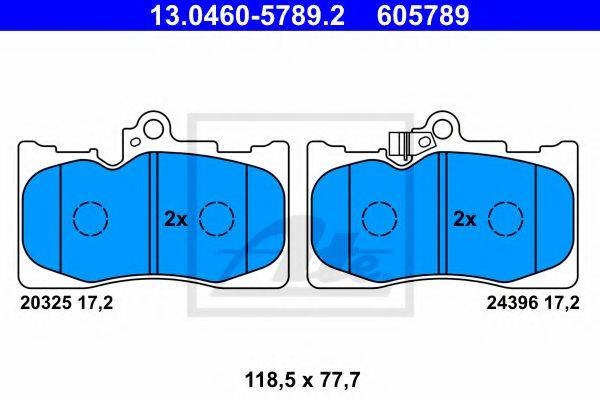 Комплект тормозных колодок, дисковый тормоз ATE 13.0460-5789.2