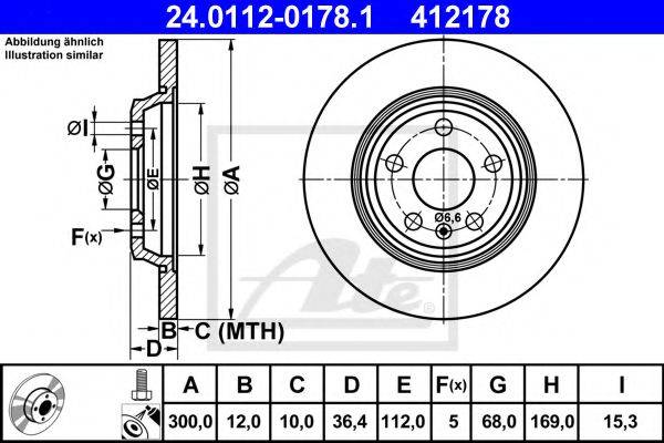 Тормозной диск ATE 24.0112-0178.1