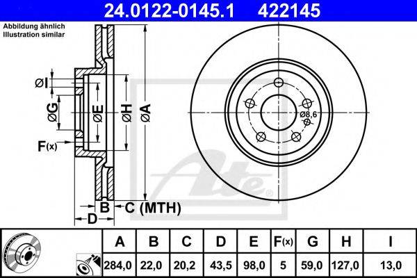 Тормозной диск ATE 24.0122-0145.1