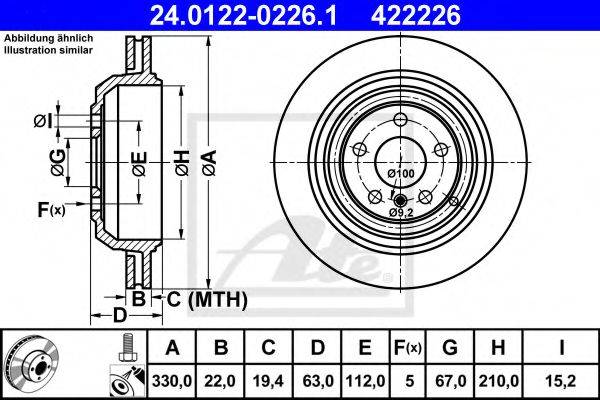 гальмівний диск ATE 24.0122-0226.1