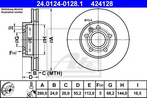 Тормозной диск ATE 24.0124-0128.1