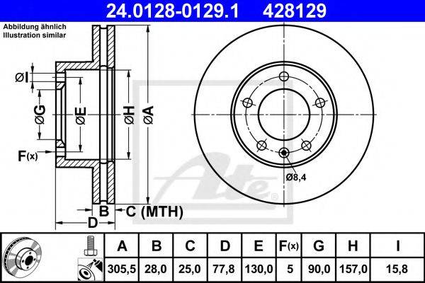 Тормозной диск ATE 24.0128-0129.1