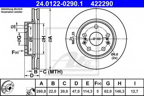 Тормозной диск ATE 24.0122-0290.1