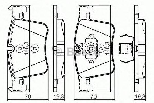 BOSCH 0986TB3149 Комплект гальмівних колодок, дискове гальмо