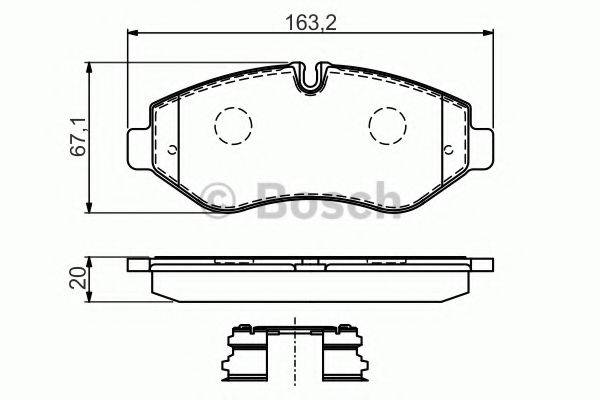 Комплект гальмівних колодок, дискове гальмо BOSCH 0 986 494 582