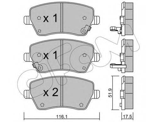 Комплект тормозных колодок, дисковый тормоз CIFAM 822-485-2
