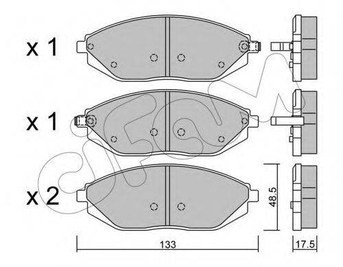 Комплект тормозных колодок, дисковый тормоз CIFAM 822-908-0