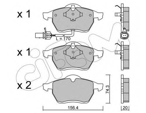 Комплект тормозных колодок, дисковый тормоз CIFAM 822-279-1