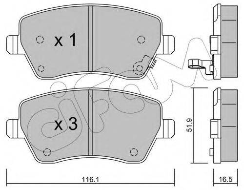 Комплект тормозных колодок, дисковый тормоз CIFAM 822-485-1