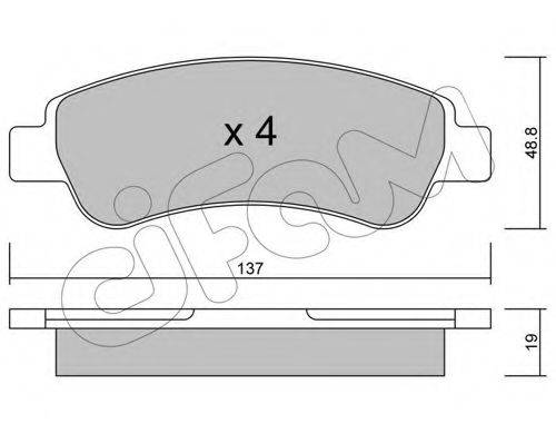 Комплект тормозных колодок, дисковый тормоз CIFAM 822-710-0