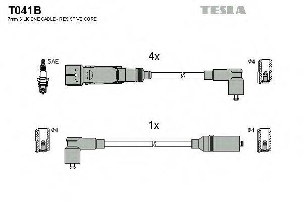 Комплект дротів запалення TESLA T041B