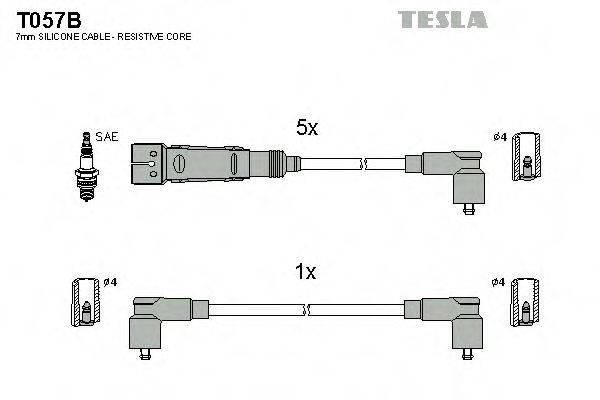 Комплект дротів запалення TESLA T057B