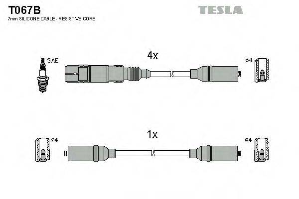 Комплект проводов зажигания TESLA T067B