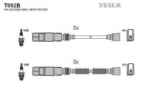 Комплект проводов зажигания TESLA T092B