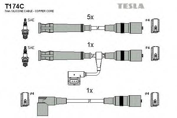 TESLA T174C Комплект дротів запалення