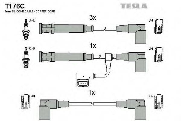 TESLA T176C Комплект дротів запалення