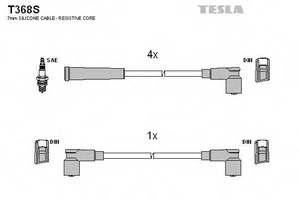 Комплект проводов зажигания TESLA T368S