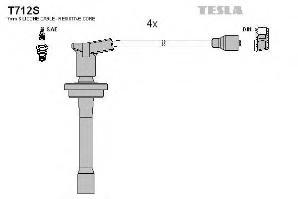 Комплект проводов зажигания TESLA T712S