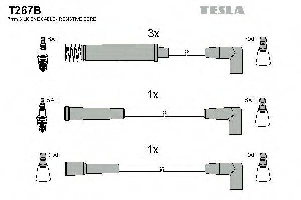 Комплект проводов зажигания TESLA T267B