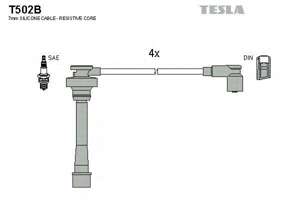 Комплект проводов зажигания TESLA T502B
