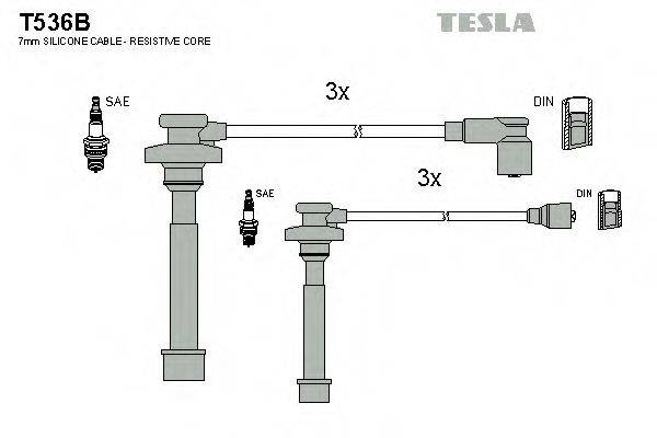 Комплект проводов зажигания TESLA T536B