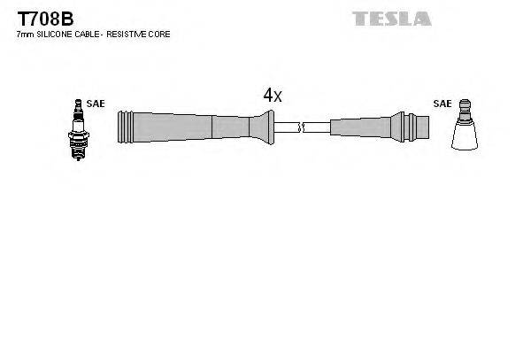 Комплект проводов зажигания TESLA T708B