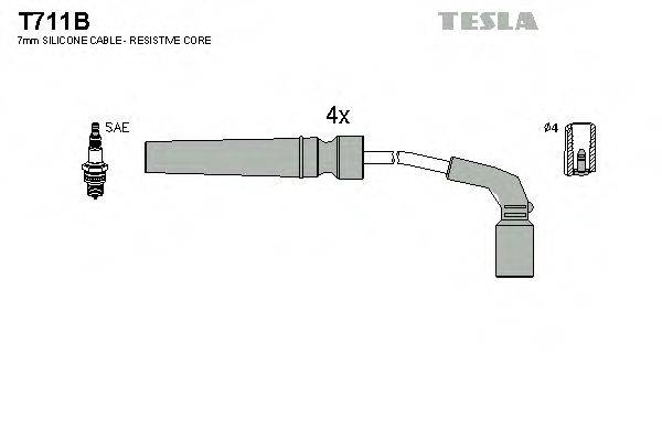 Комплект проводов зажигания TESLA T711B