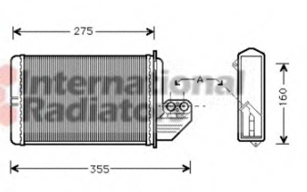 Теплообмінник, опалення салону VAN WEZEL 06006172
