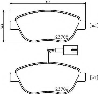 Комплект тормозных колодок, дисковый тормоз TEXTAR 2370802