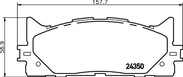 Комплект гальмівних колодок, дискове гальмо TEXTAR 2435001