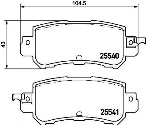 Комплект тормозных колодок, дисковый тормоз TEXTAR 2554001