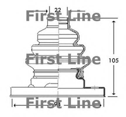 FIRST LINE FCB2791 Пильовик, приводний вал