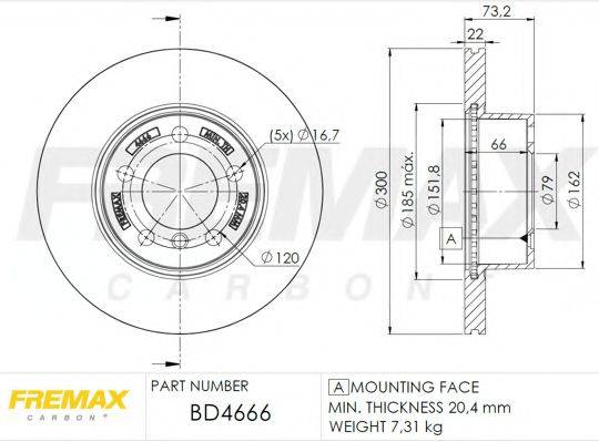 FREMAX BD4666 гальмівний диск