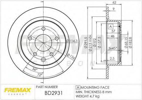 Тормозной диск FREMAX BD-2931
