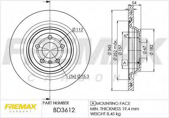 Тормозной диск FREMAX BD-3612