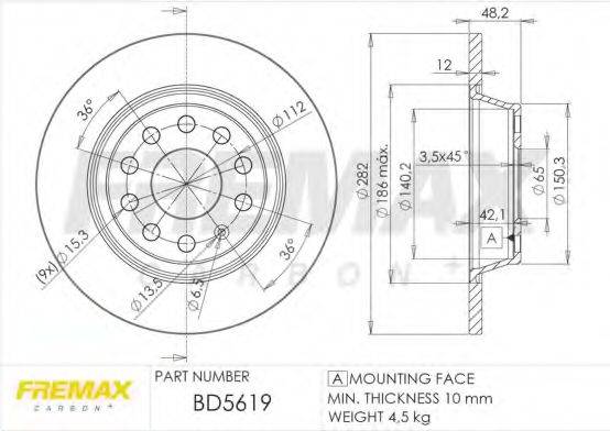 Тормозной диск FREMAX BD-5619