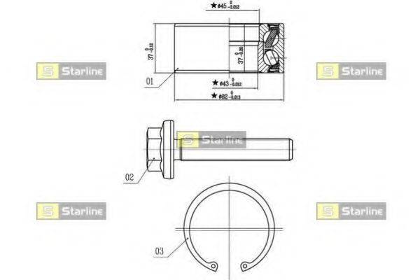 Комплект подшипника ступицы колеса STARLINE LO 01356