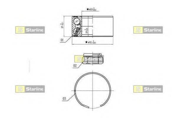 Комплект подшипника ступицы колеса STARLINE LO 03596