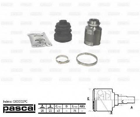 Шарнірний комплект, приводний вал PASCAL G80302PC